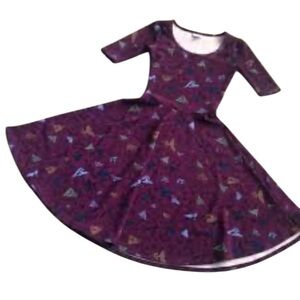 Colorful Birds in Flight Patterned Dress by Lularoe flair Gorgeous Unicorn